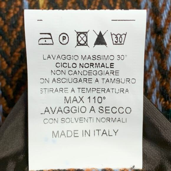 TAKESHY KUROSAWA Size 44 Brown Multi Color Plaid Double Breasted Peak Lapel Coat - Picture 10 of 10